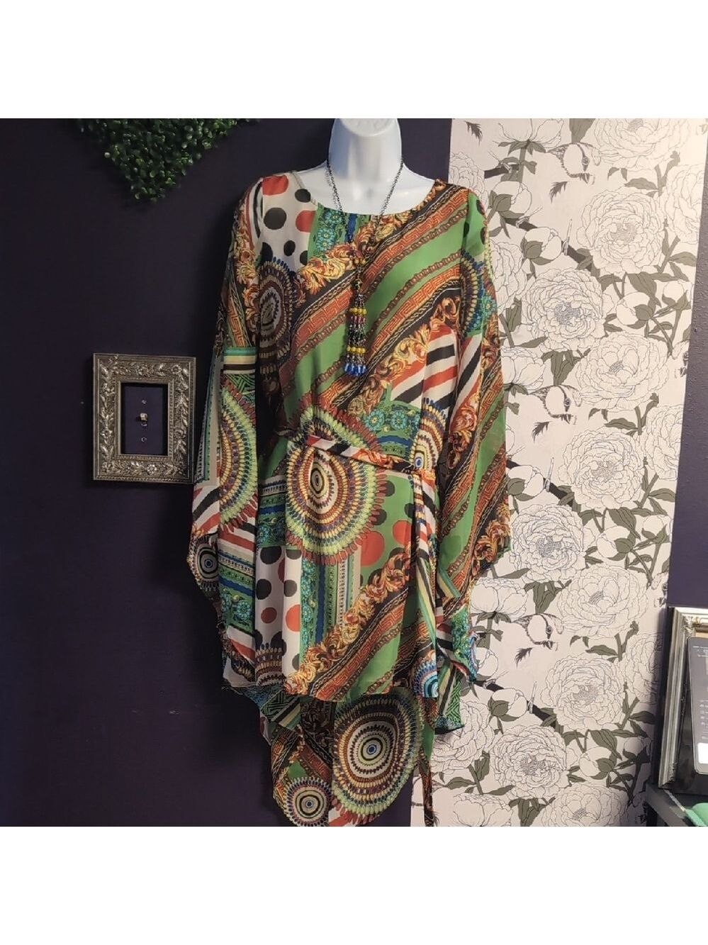 Ark & Co Asymmetrical Dress with Kimono Sleeves - Picture 2 of 6